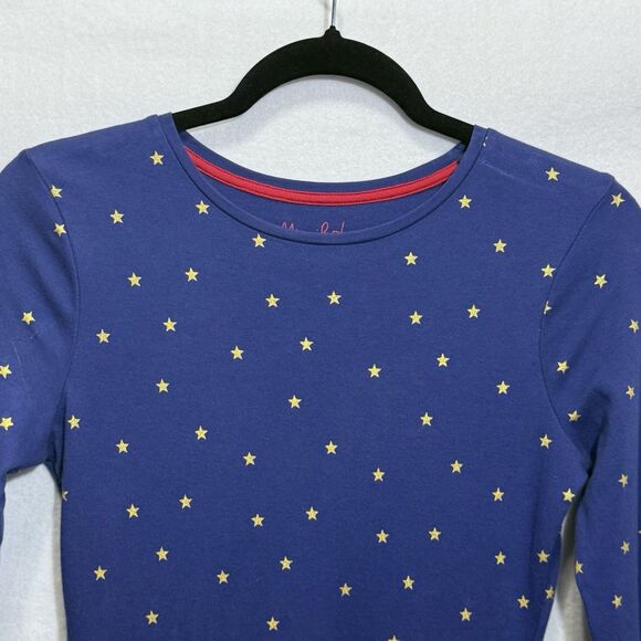 Girl's Mini Boden Navy Gold Star Long Sleeve Skater Dress Size 11-12Y Preppy - Picture 5 of 12